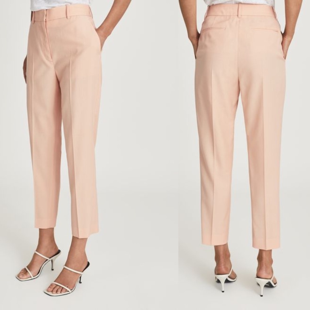 Reiss Apricot Evelyn Wool Blend Slim Fit Trousers